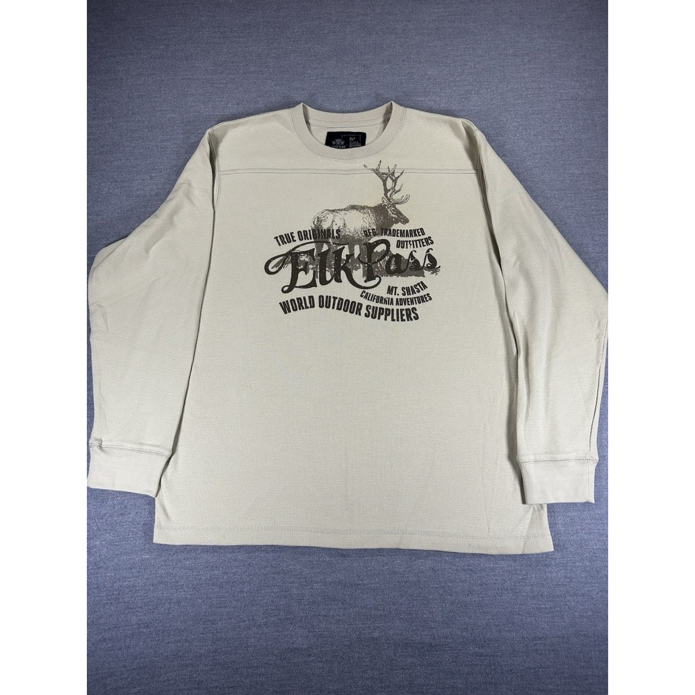 Bailey's Point XLT Thermal Shirt Elk Graphic Waffle Knit Long Sleeve Outdoors